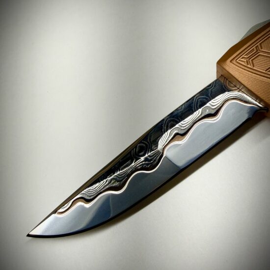 Alternative view of 0331 Echo HoneyCore S Copper V Futuron Forge Damascus Mike Irie compound grind