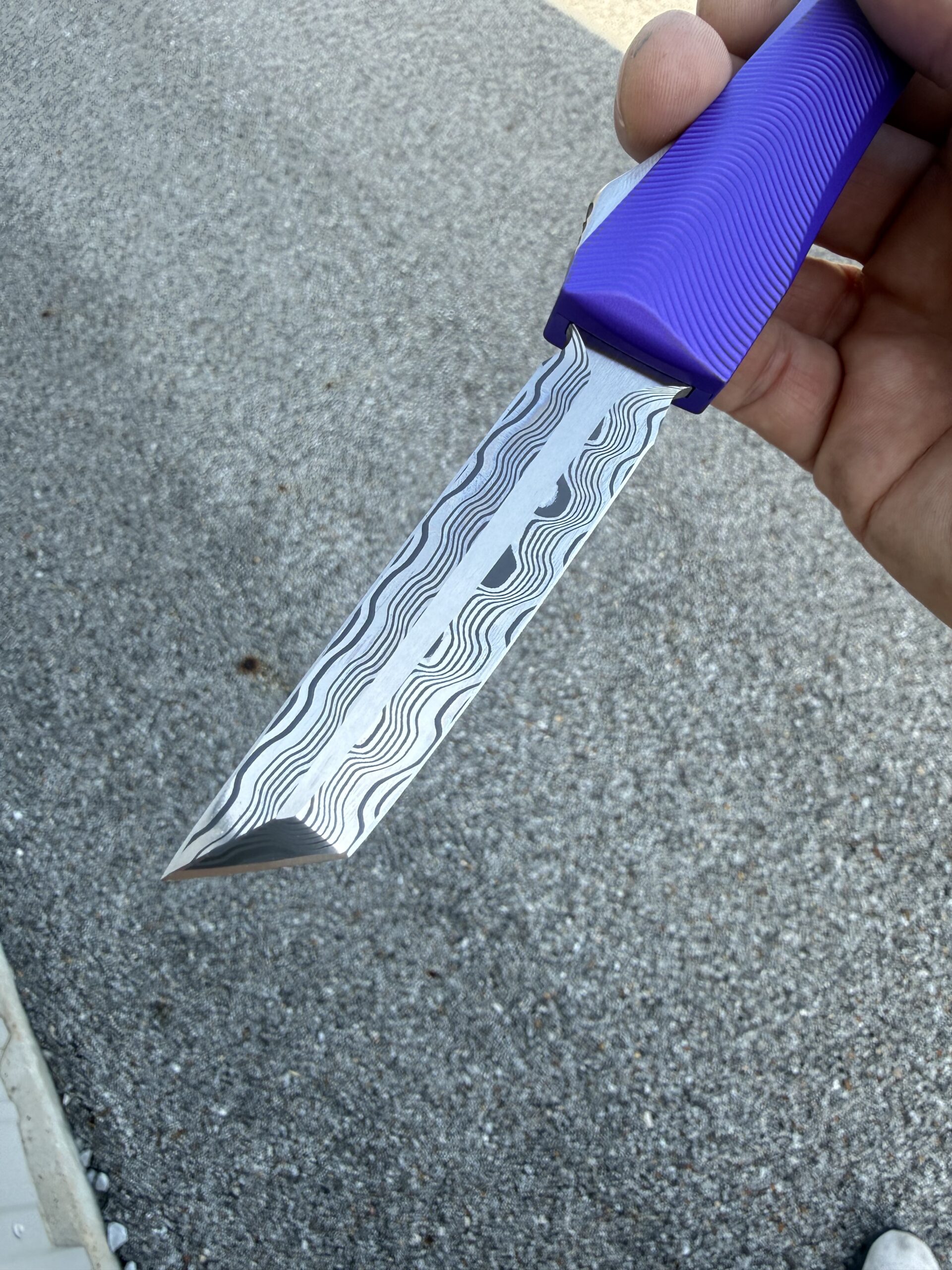 0331 Pulsar Purple/Stainless Baker Forge Zeus Double Edge Tanto