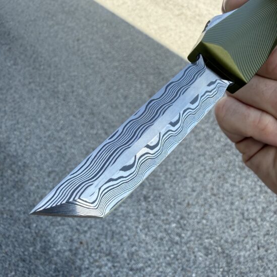 0331 Pulsar OD Green/Stainless Baker Forge Zeus Double Edge Tanto